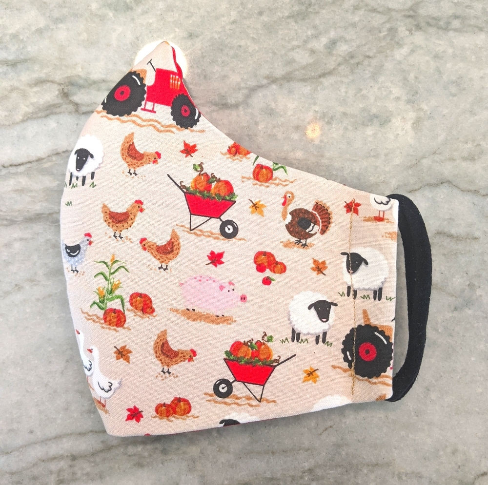 Farm Tractor Sheep Reusable Cotton Face Mask